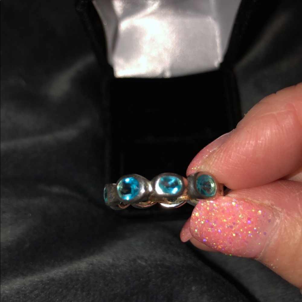 Sterling Silver and Aqua Ring